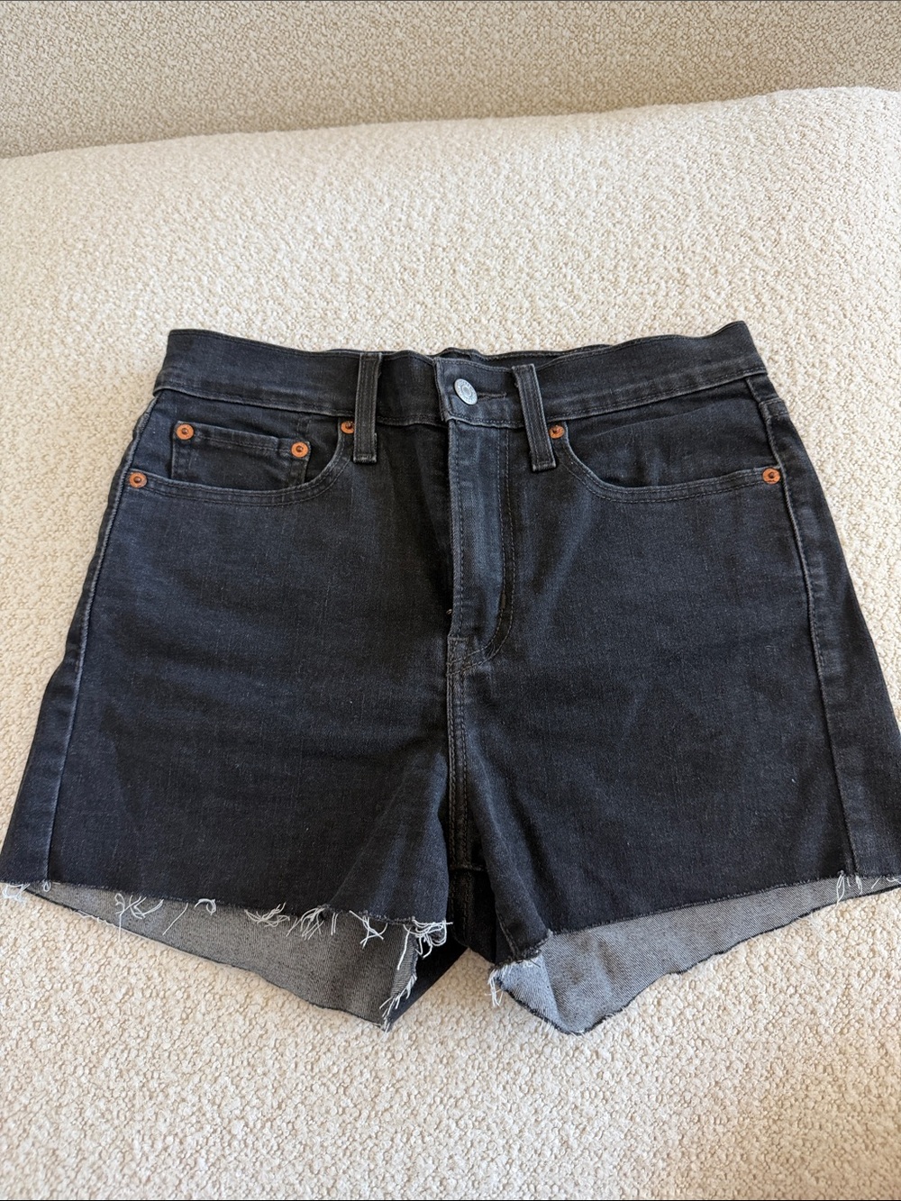 Levi’s Black High-Rise Denim Shorts - Size W28